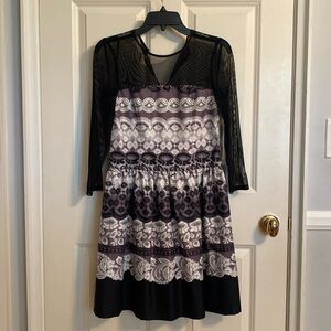 Eliza J black floral patterned dress - new